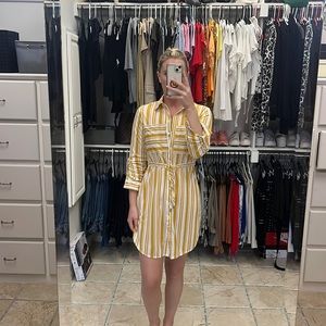 Fashion Nova yellow stripe dress